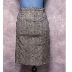 Express Black & White Tweed Woven Skirt Buckle 6